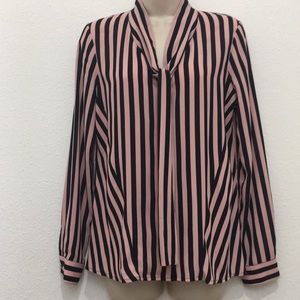 Faux-Tie Nude Pink Blouse